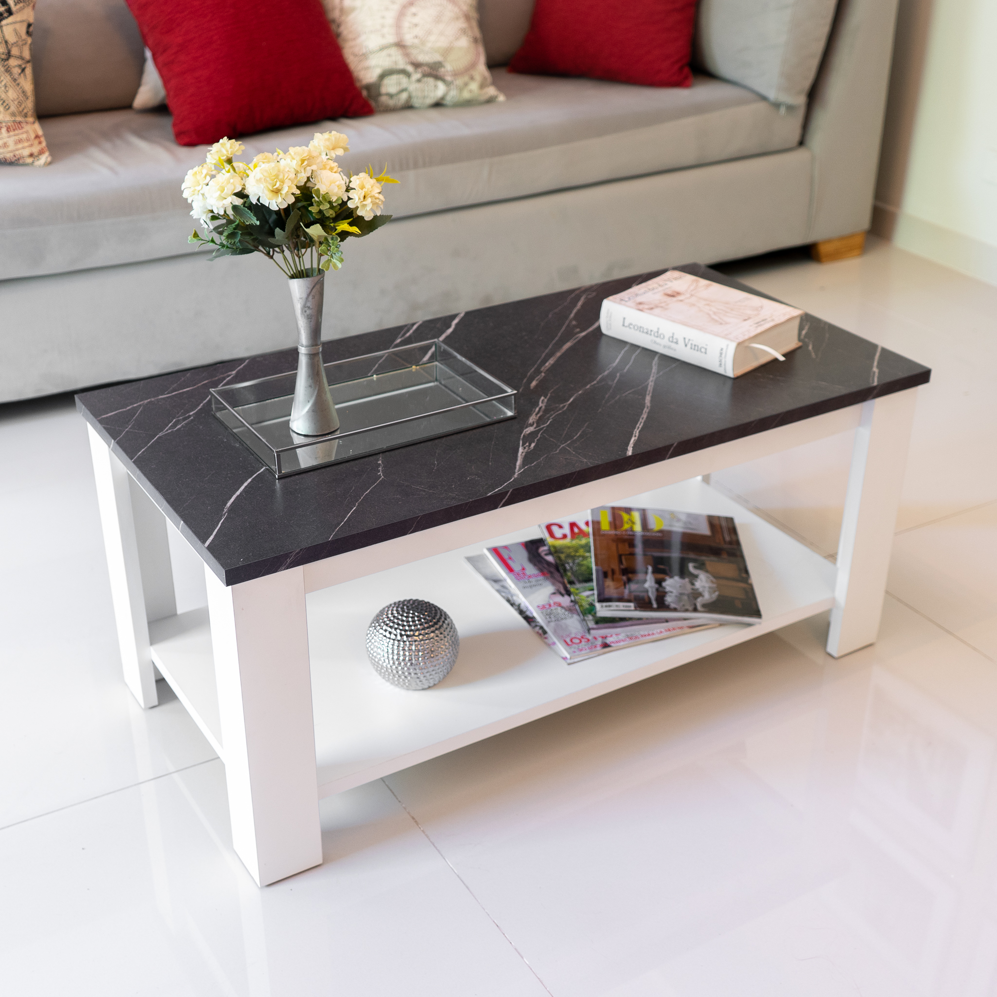 Mesa Ratona Moderna Minimalista: Línea Negro Marquina - Egger - Image 5